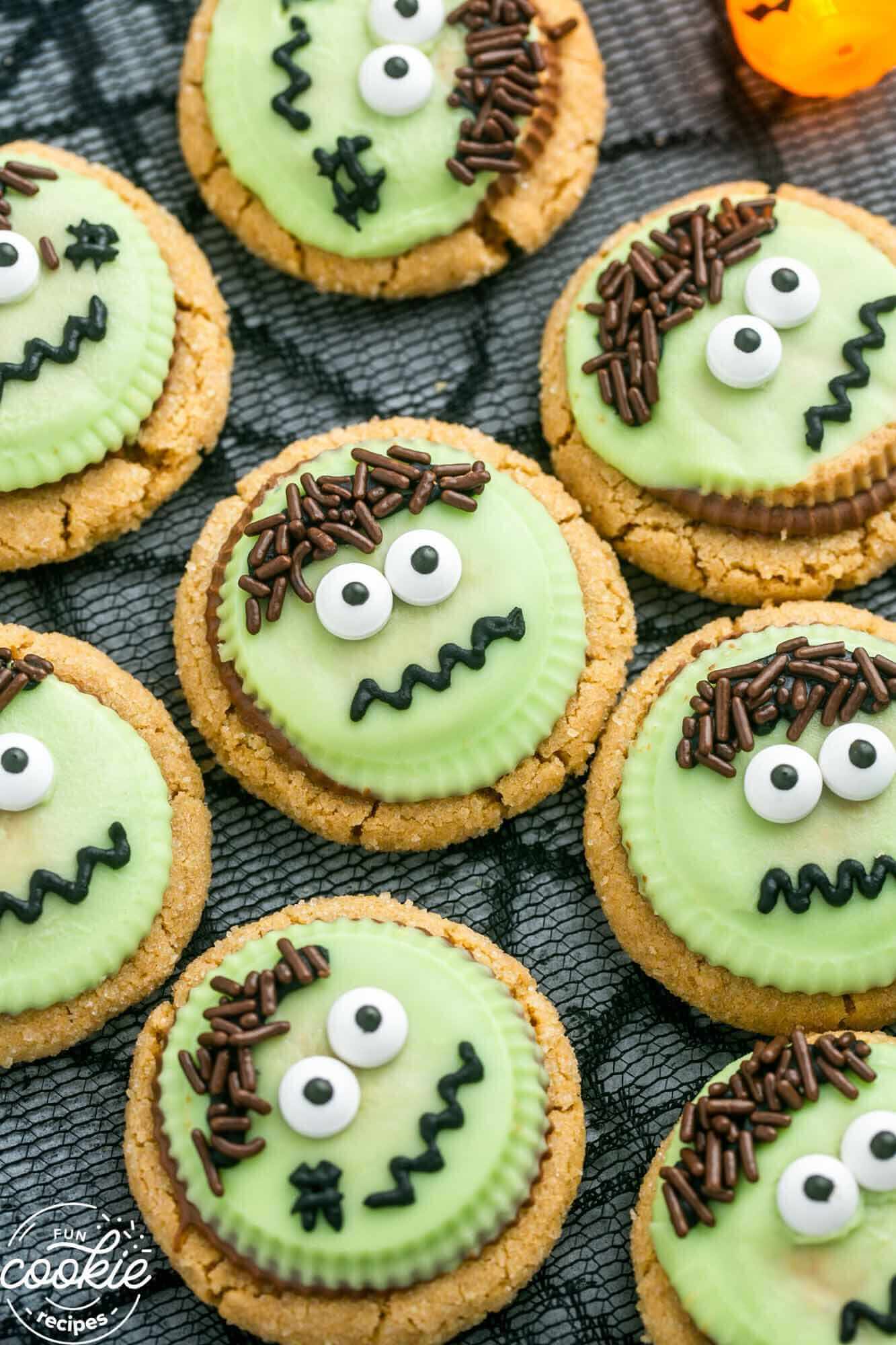 Frankenstein Peanut Butter Cookies