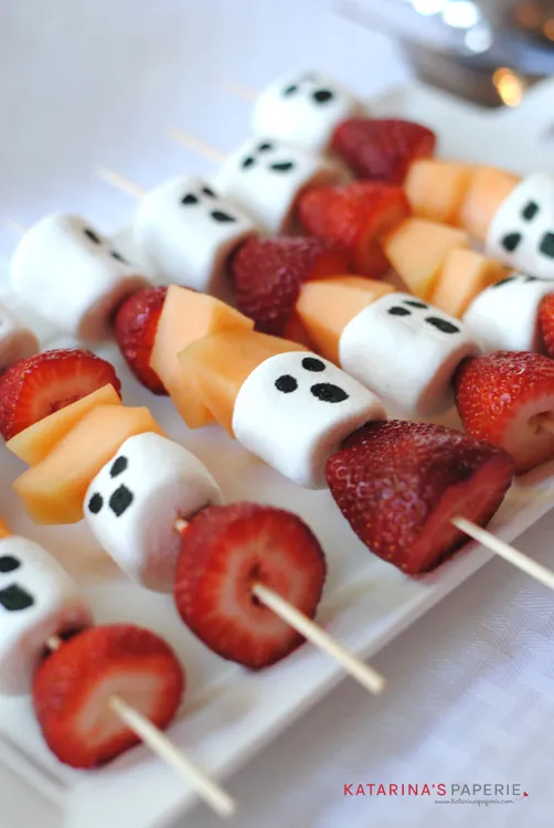 Halloween Ghost Fruit Kabobs