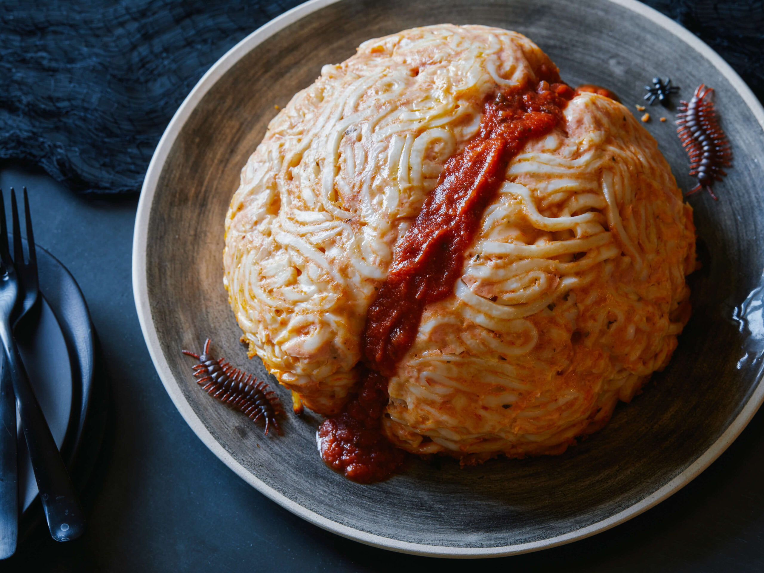 Meatball-Stuffed Pasta Brain
