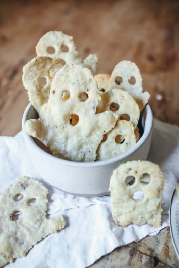 Spooky Sourdough Halloween Ghost Crackers