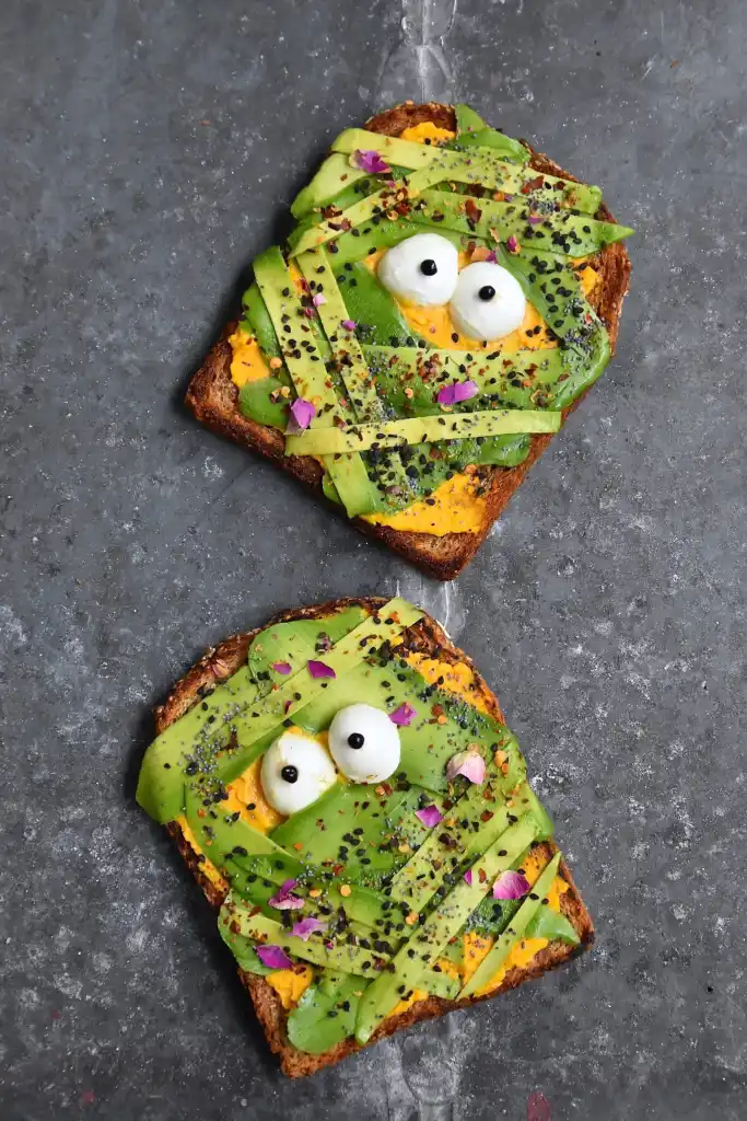 Avocado Toast Mummies Halloween Recipe