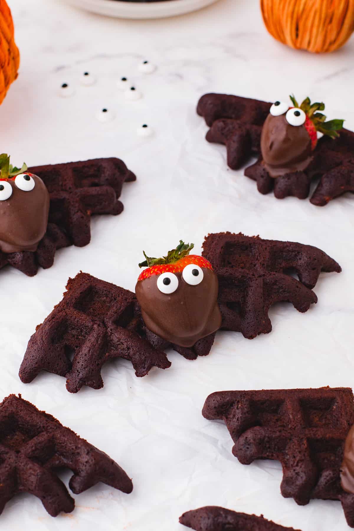 Bat-Shaped Halloween Waffles