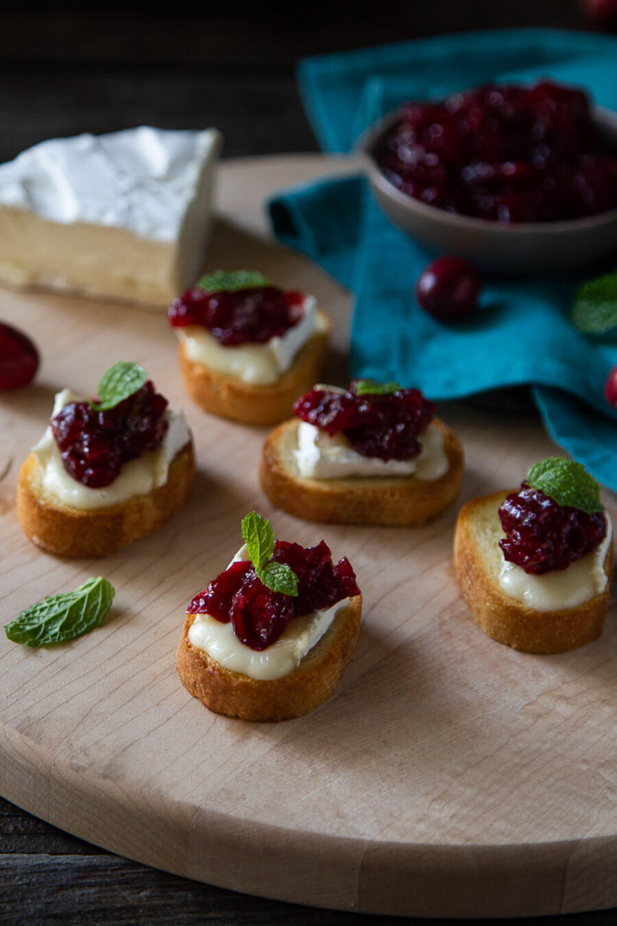 Brie Toasts With Cranberry Appetizer
