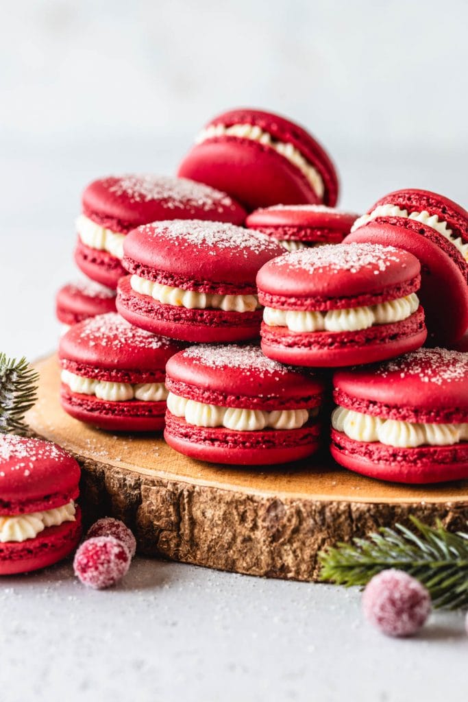 Cranberry Macarons