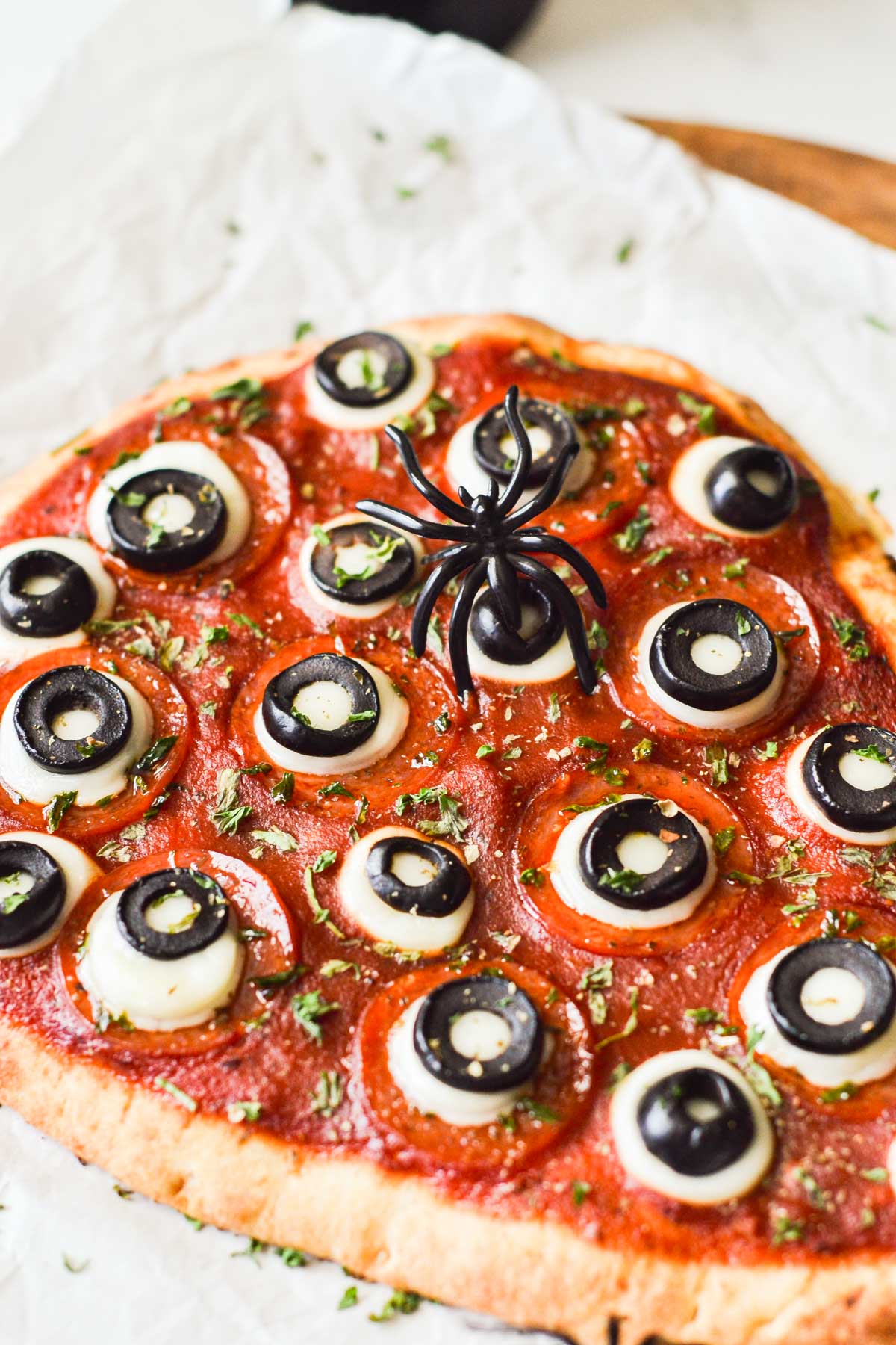 Monster Eyeball Halloween Pizza