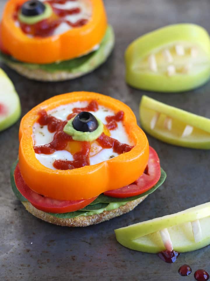 Spooky Halloween Baked Egg Eyeballs