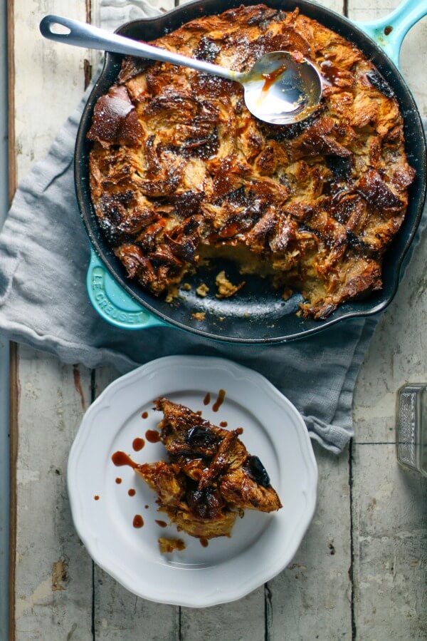 Whiskey Caramel Date Bread Pudding