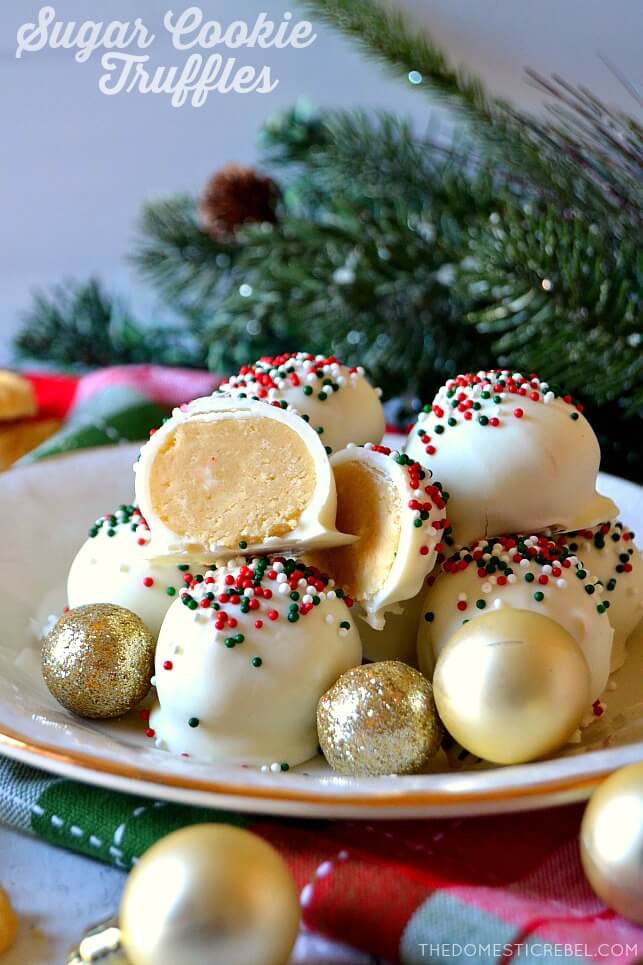 Christmas Sugar Cookie Truffles