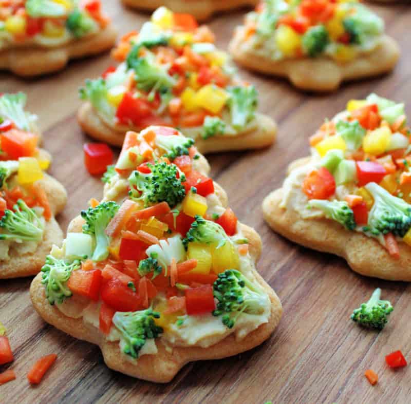 Christmas Tree Cold Veggie Pizza