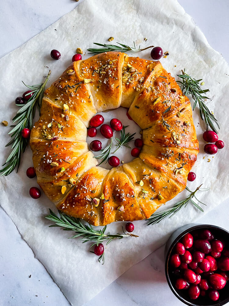 Cranberry Brie Crescent Wreath