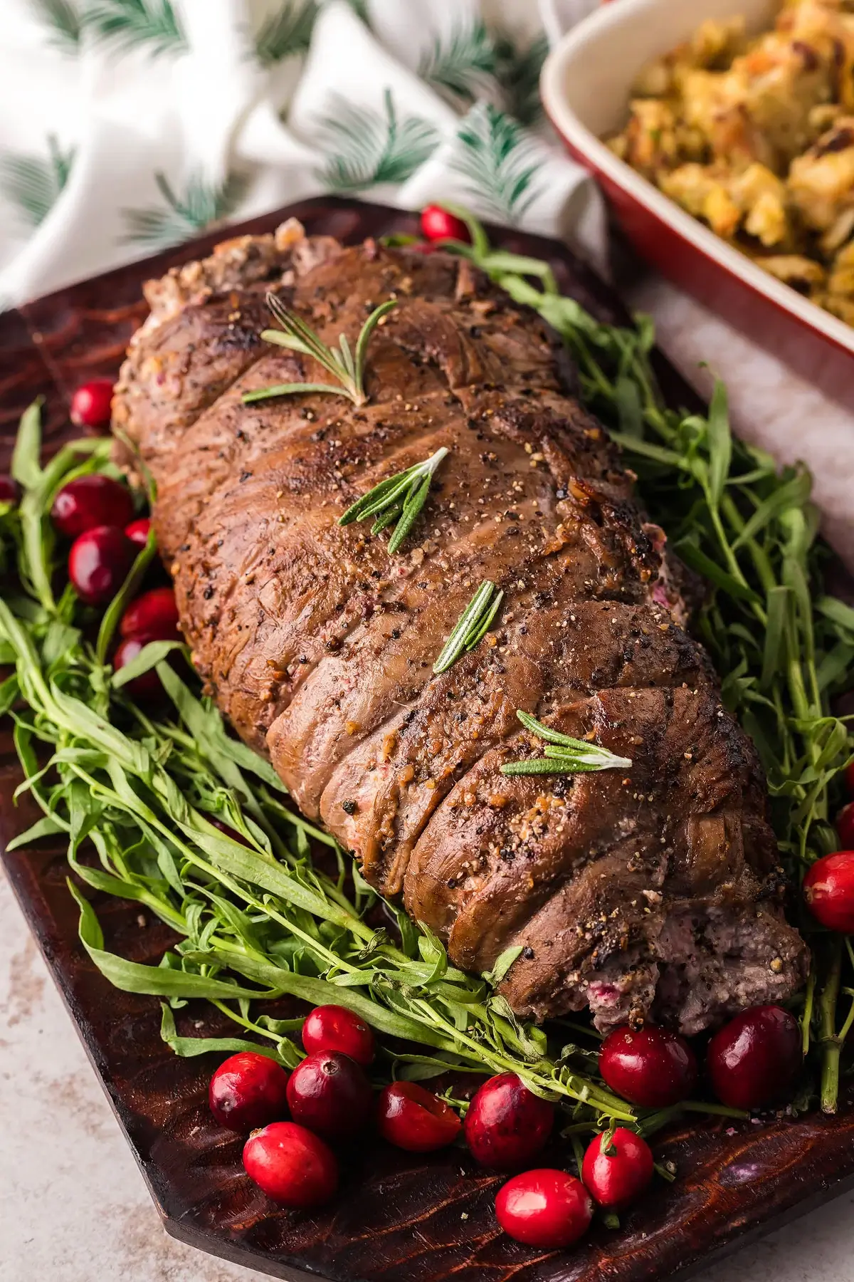 Cranberry Cream Cheese Stuffed Flank Steak