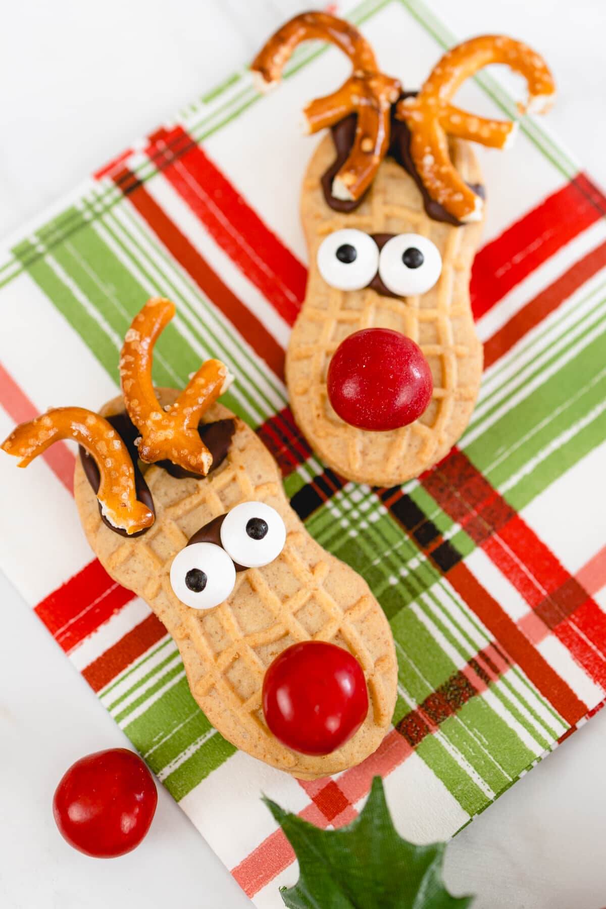 No-Bake Nutter Butter Reindeer Cookies