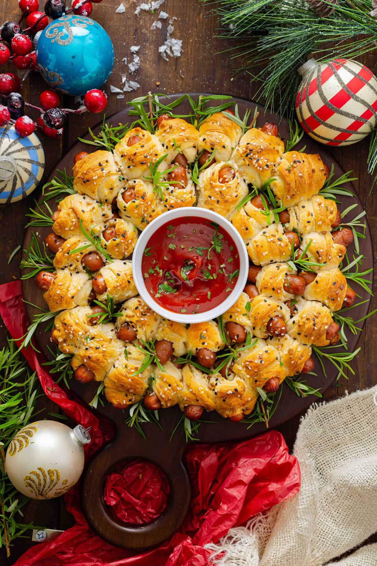 Pigs In a Blanket Wreath