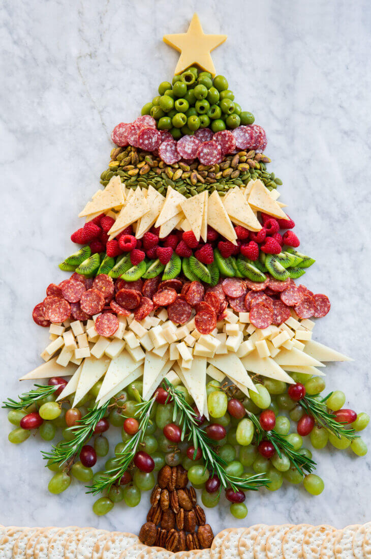 Beautiful Christmas Tree Charcuterie Board