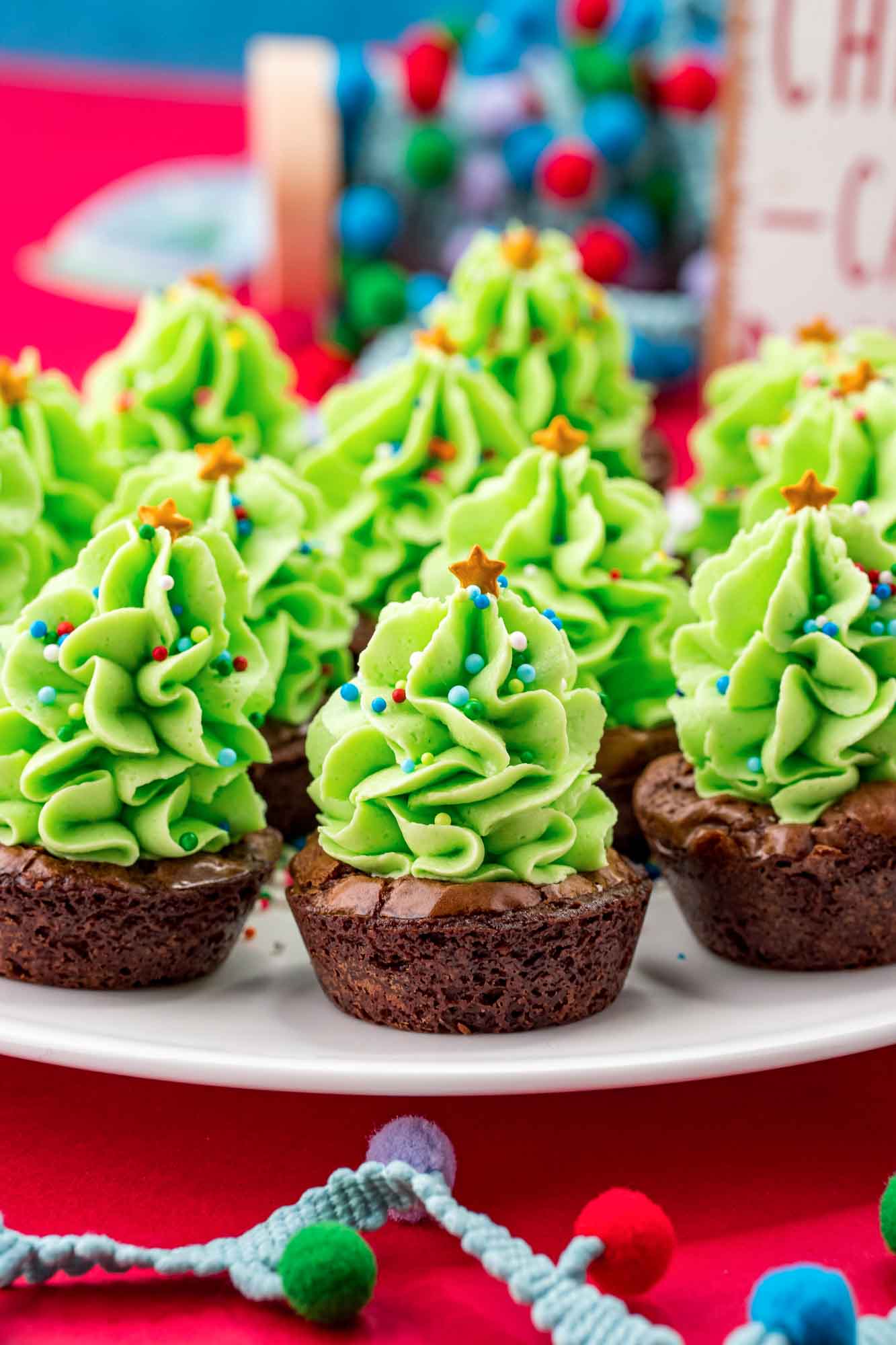 Christmas Tree Brownie Bites