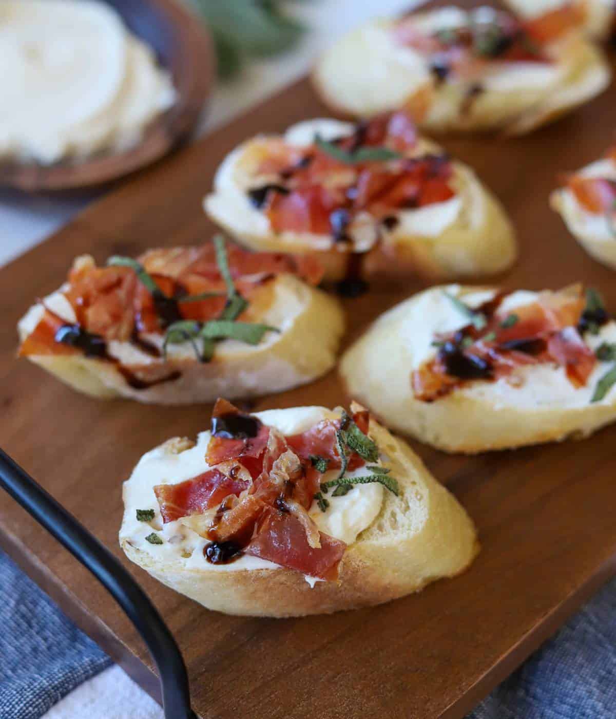 Goat Cheese & Prosciutto Crostini