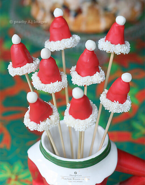 Santa Hat Cake Pops