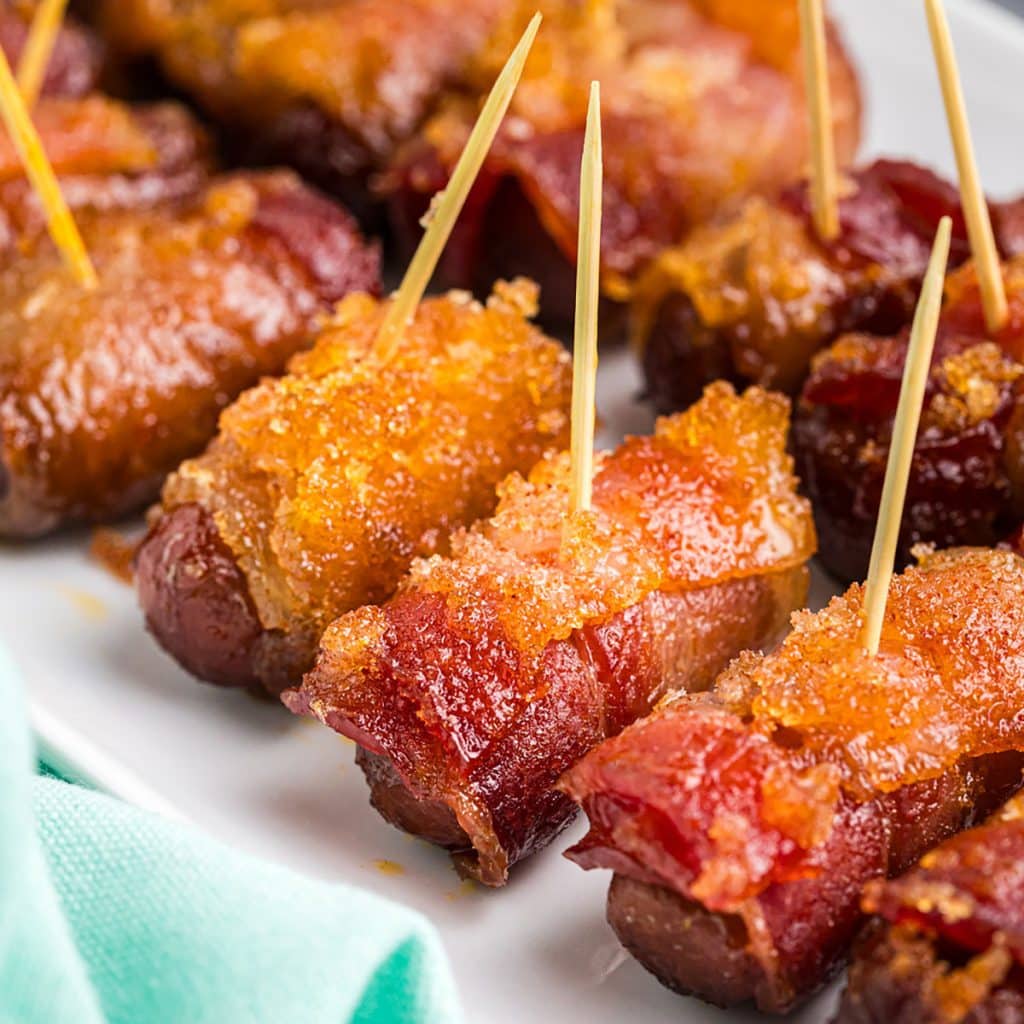 Slow Cooker Bacon-Wrapped Little Smokies