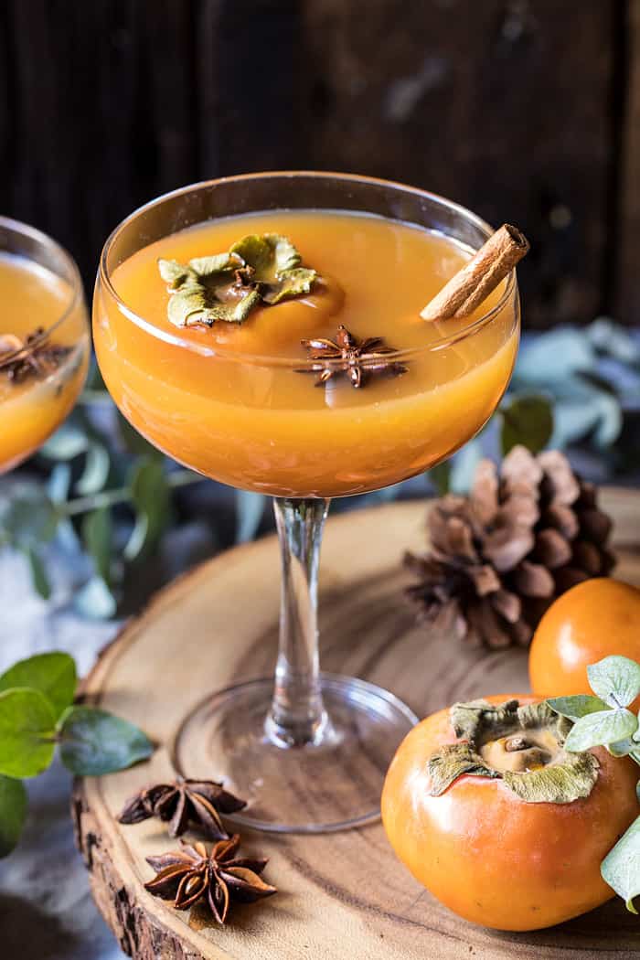 Spiced Persimmon Bourbon Old Fashioned