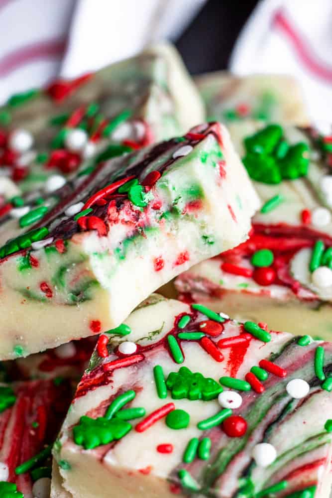 Sugar Cookie Fudge Recipe With Holiday Swirls