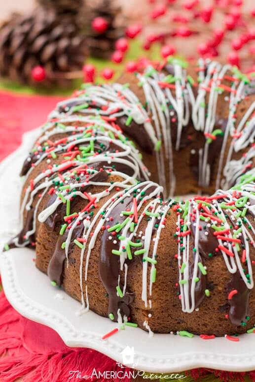 Super Moist Chocolate Pistachio Christmas Bundt Cake