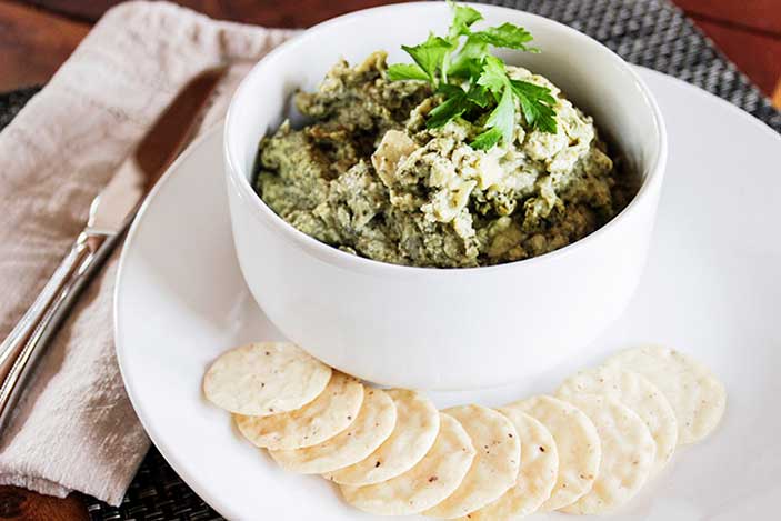 Artichoke-Spinach Stuffed Mushrooms