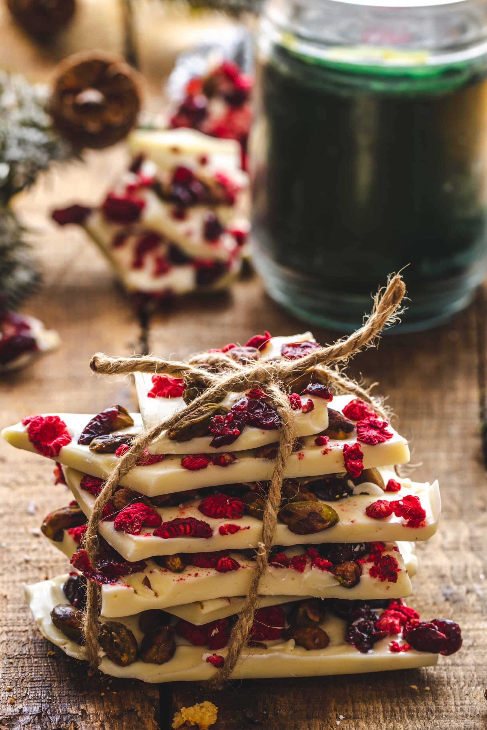 Cranberry, Pistachio, and Raspberry White Chocolate Bark Recipe