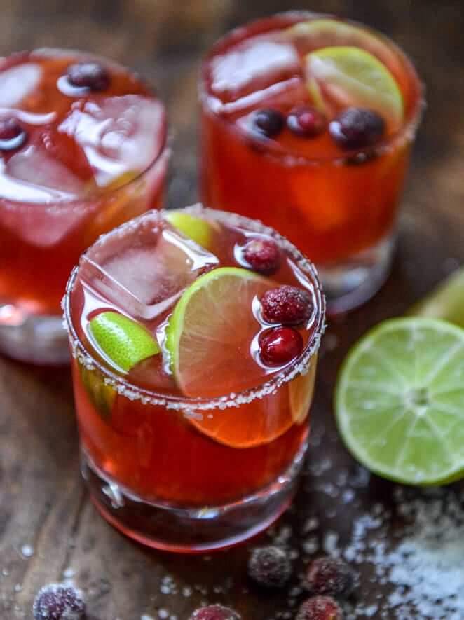 Fresh Cranberry Ginger Vanilla Margaritas