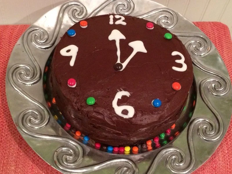 New Year's Eve Chocolate Cake Recipe or Clock Cake