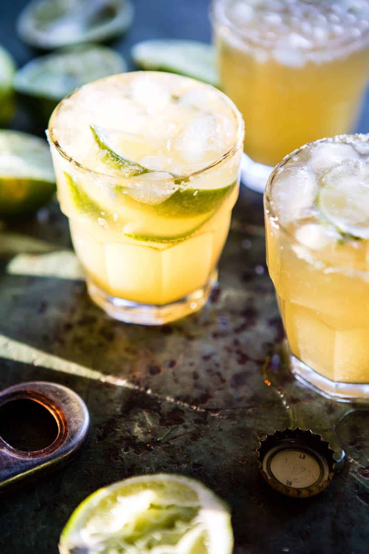 Pineapple Lime Beer Margaritas