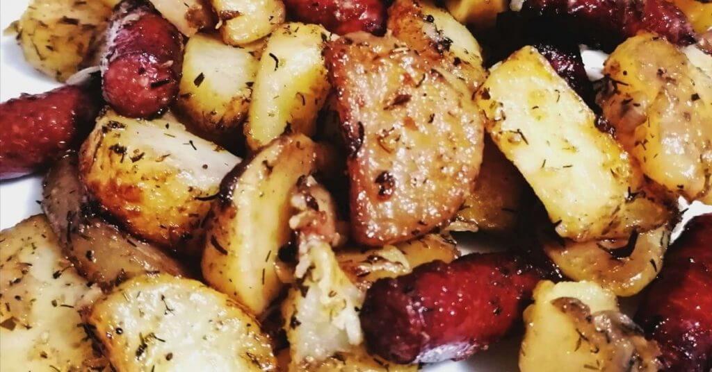 Rustic Roasted Potatoes With Game Sausages
