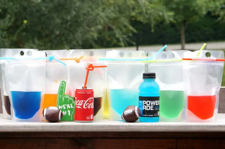 Team Colored Cocktail Pouches For Football