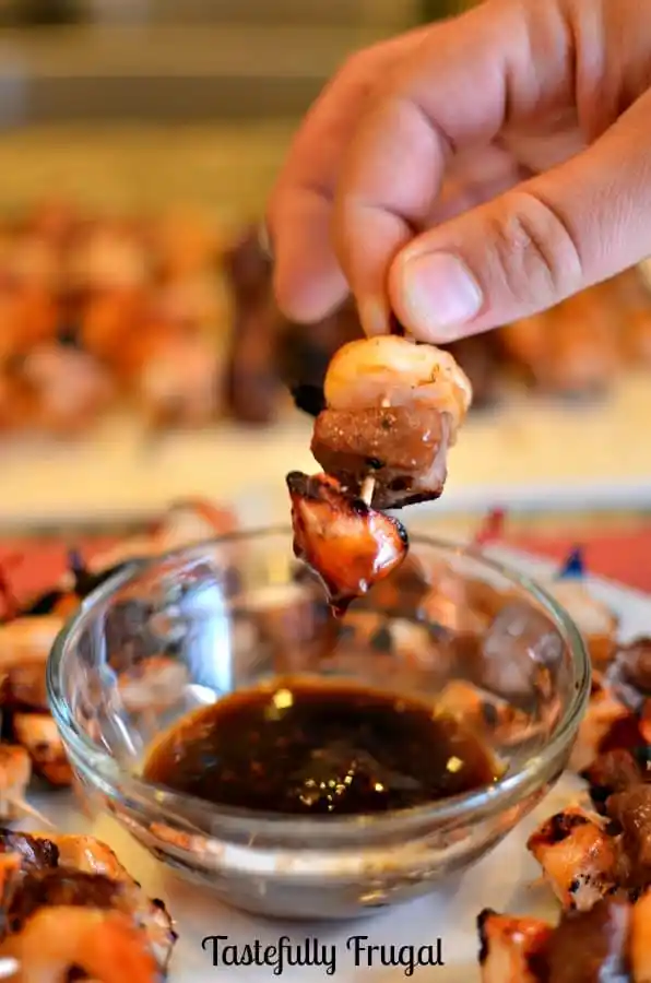 Tepanyaki Shrimp, Steak & Chicken Kabobs