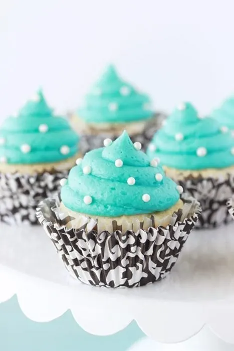 Tiffany Blue And Vanilla Cupcakes