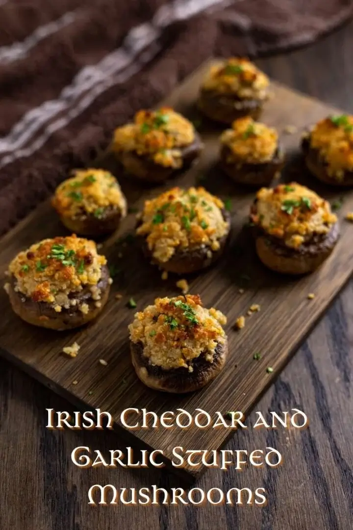 Irish Cheddar And Garlic Stuffed Mushrooms