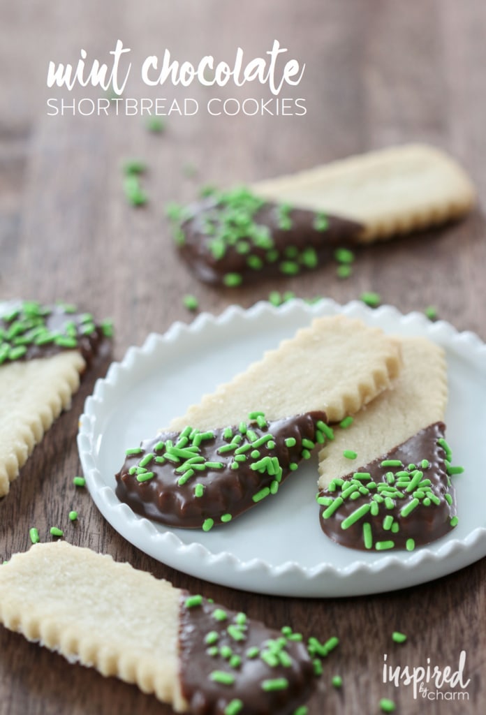 Mint Chocolate Shortbread Cookies
