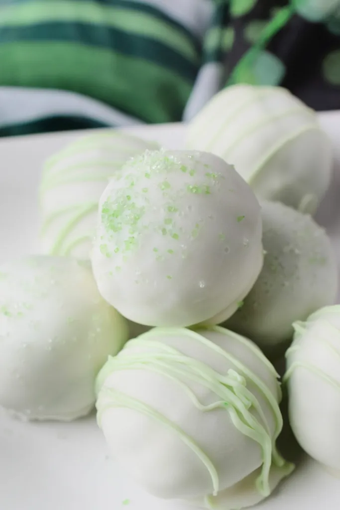 Shamrock No-Bake Cake Batter Truffles