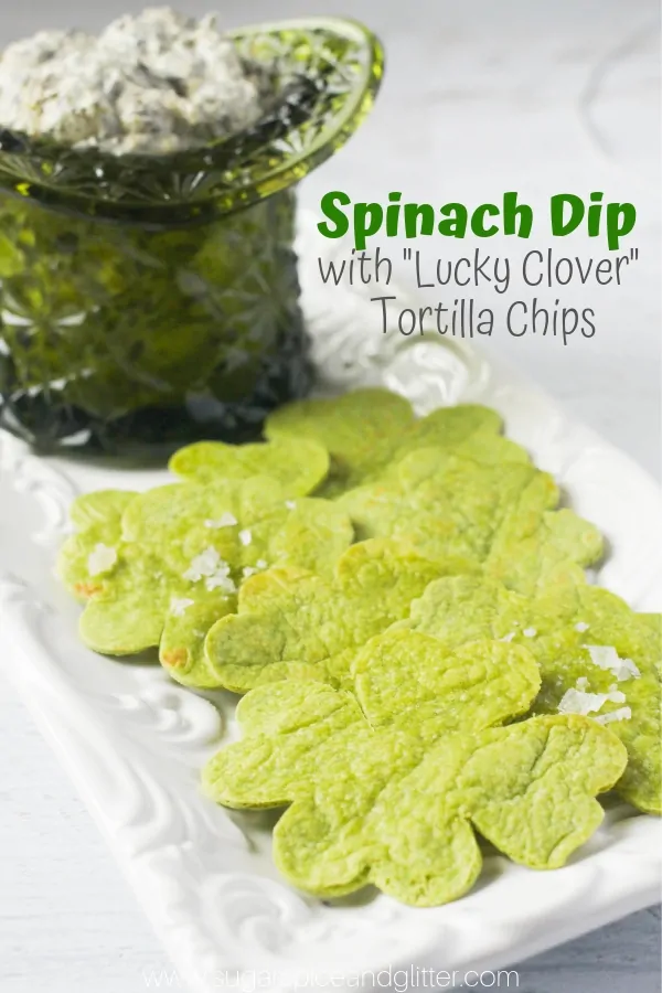 Spinach Dip With Shamrock Chips