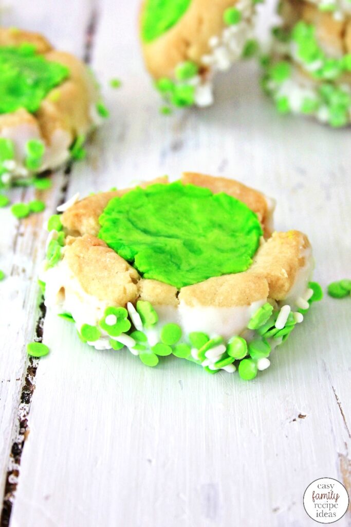 St. Patrick’s Day Thumbprint Cookies