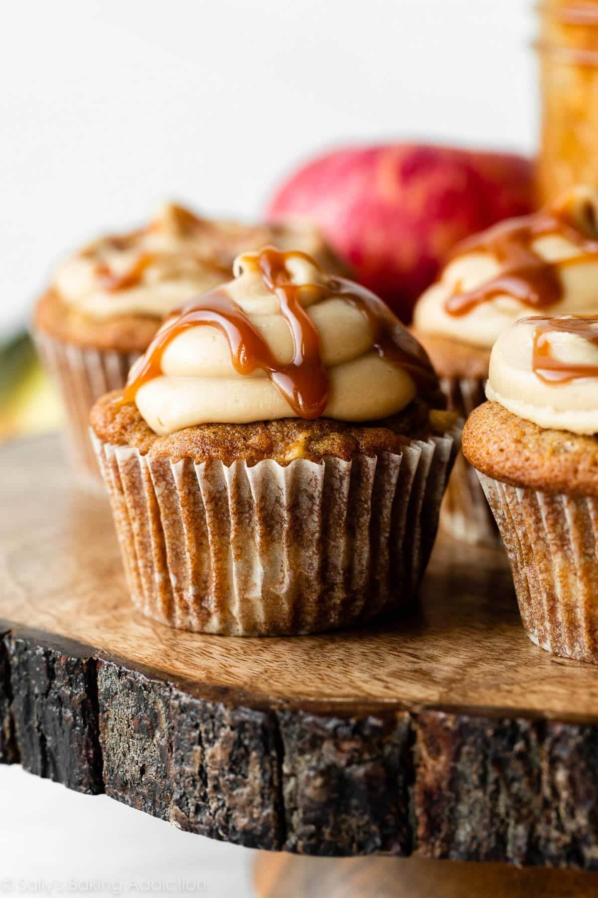 Apple Spice Cupcakes With Salted Caramel Frosting