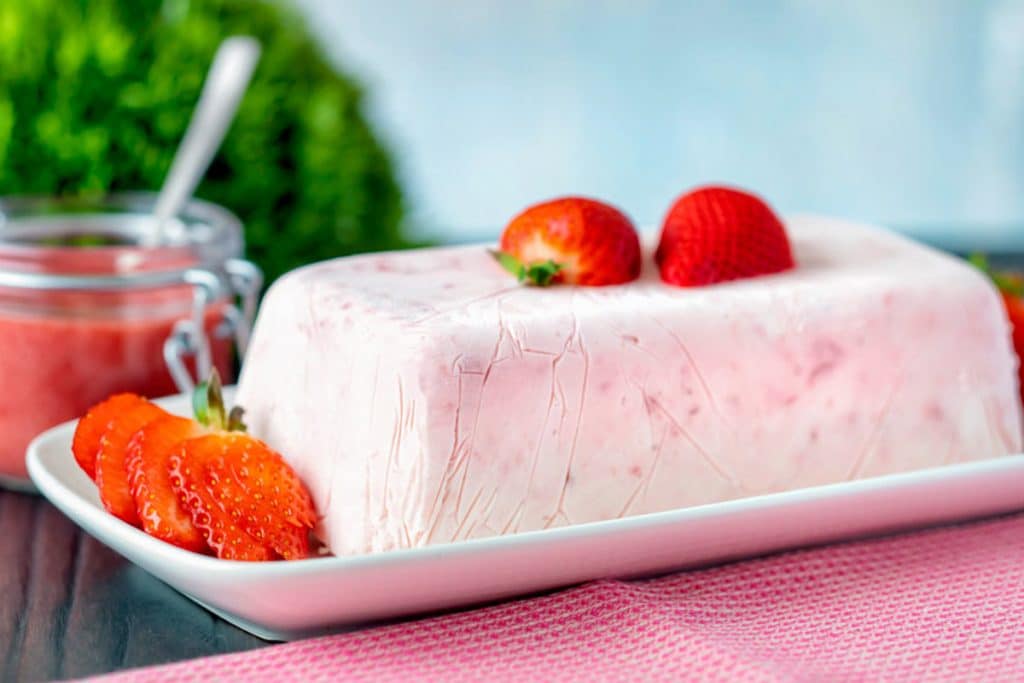 Creamy Strawberry Semifreddo