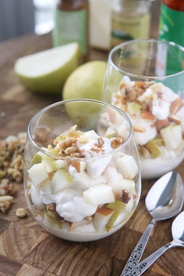 Greek Yogurt Parfait With Pears And Walnuts