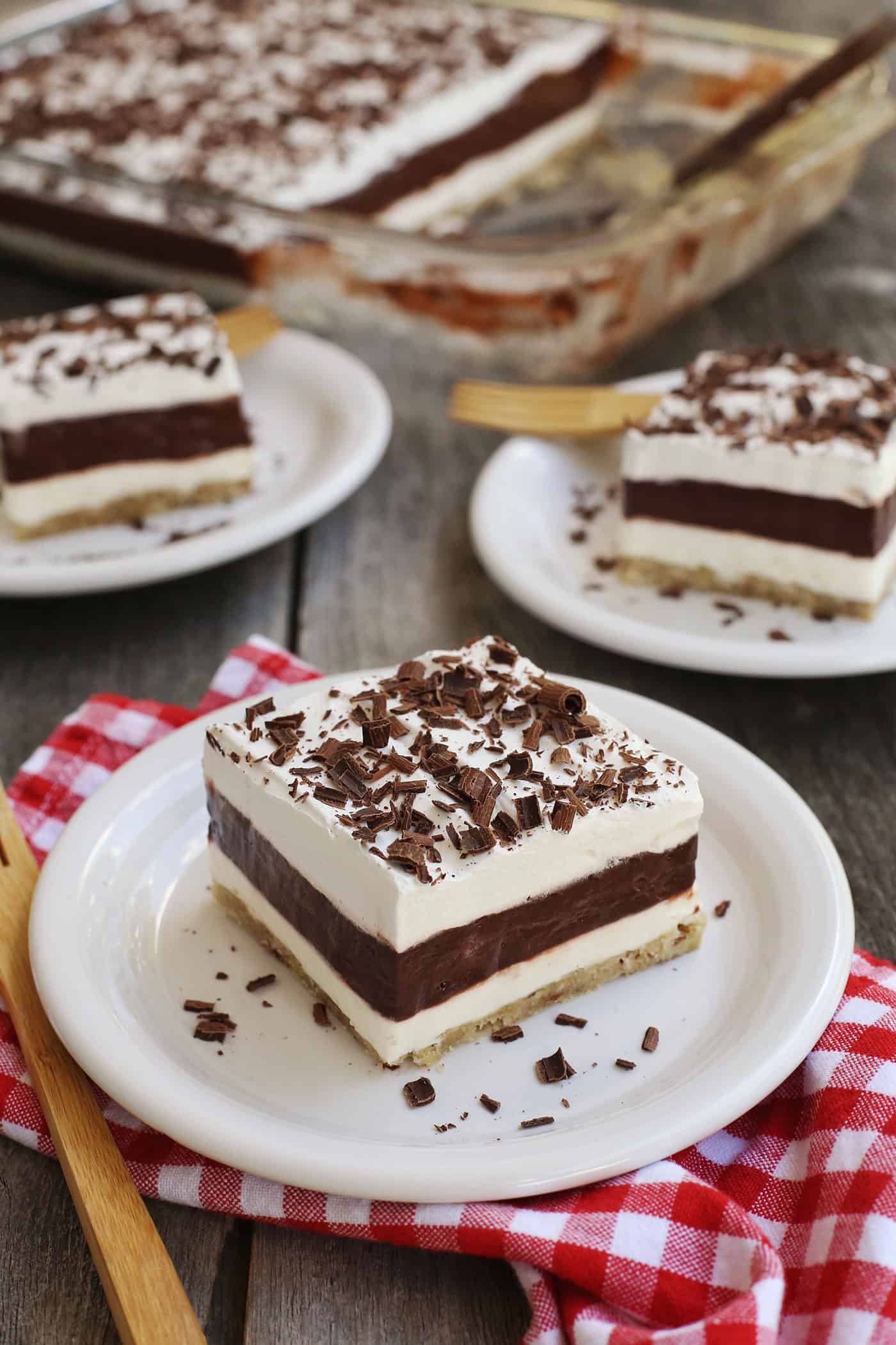 Layered Chocolate Pudding Dessert With Salted Pecan