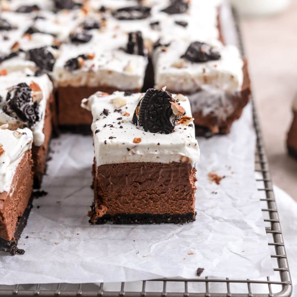 No Bake Chocolate Mousse Bars