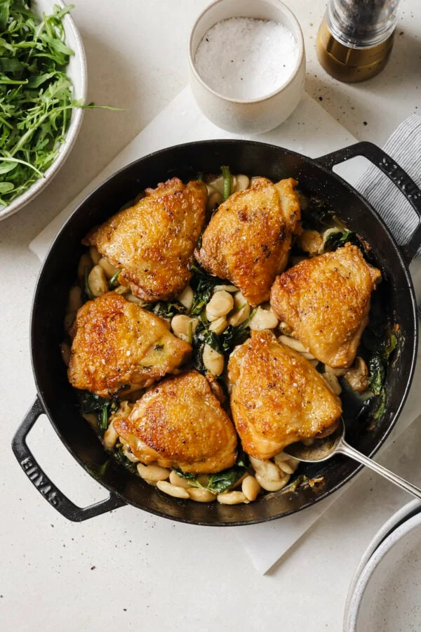Crispy Chicken With Butter Beans