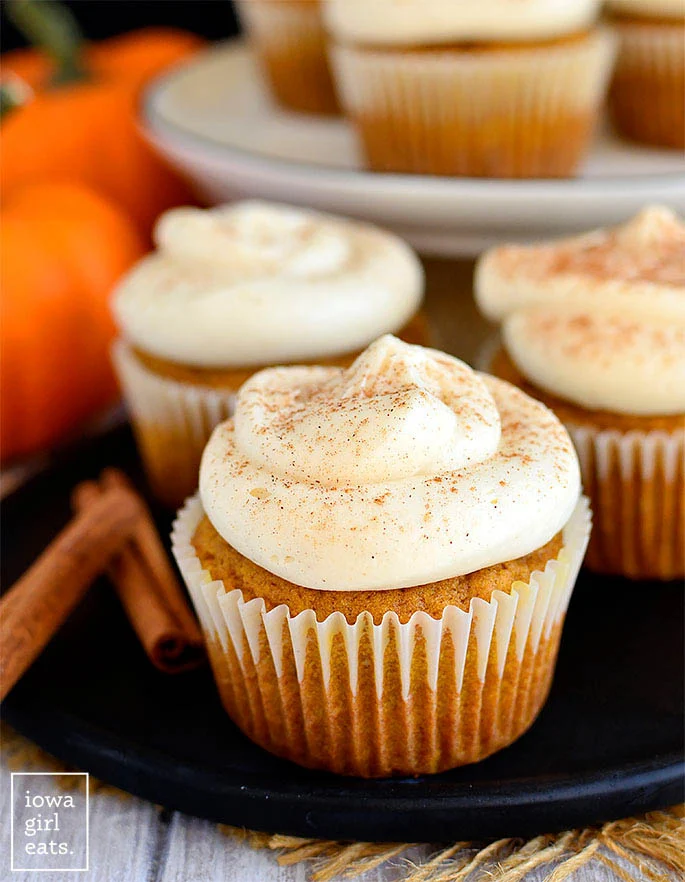 Gluten Free Pumpkin Cupcakes with Cream Cheese Frosting