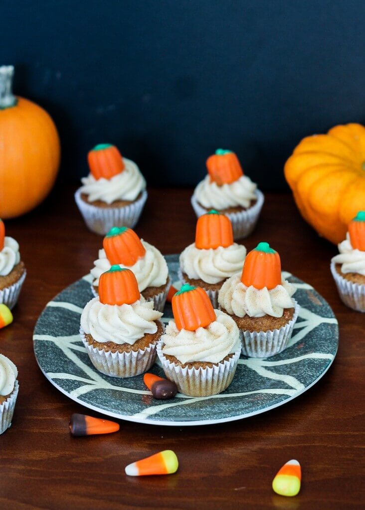 Pumpkin Carrot Cupcakes with Cinnamon Cream Cheese Frosting