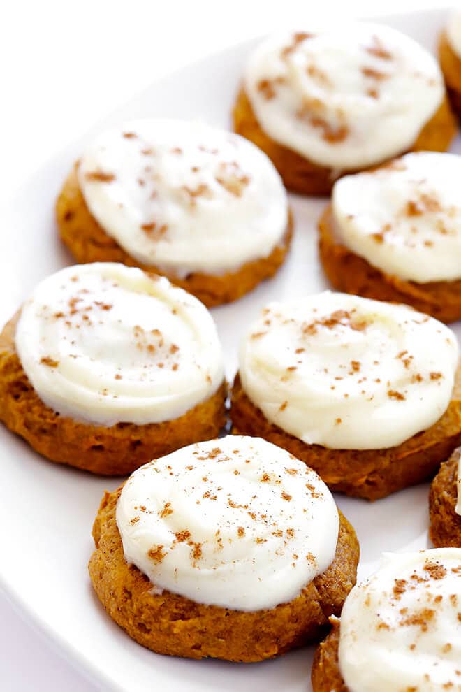 Pumpkin Cookies with Cream Cheese Frosting