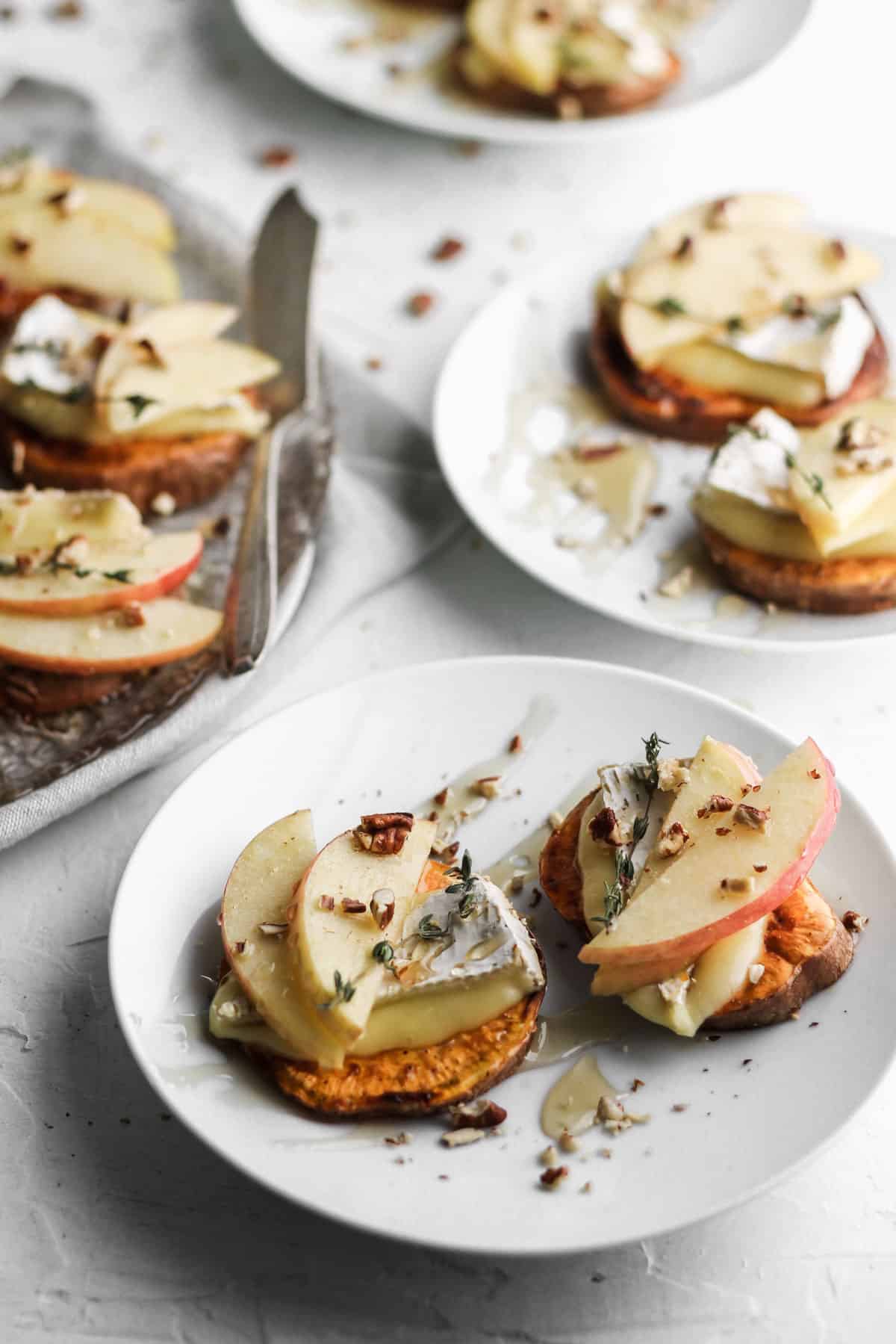 Apple and Brie Sweet Potato Crostini