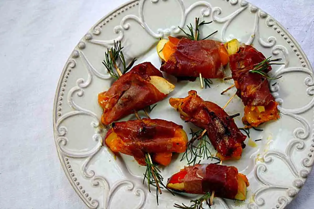 Apples On Horseback, Apple Appetizer With Crispy Pancetta